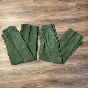 X2 VTG Vietnam ERA US Army OG-107 Santeen Trouser Lot of 2 34x31 (30x29 True)